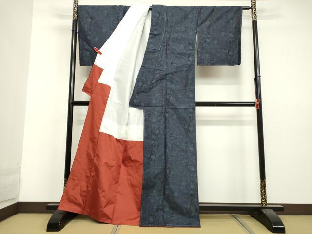 平和屋着物●本場大島紬　9マルキ　総絣　洋花間道　正絹　逸品　未使用　DAAV1340tw
