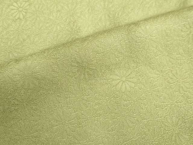 平和屋着物●上質な色無地　舞花地紋　若葉色　やまと誂製　正絹　逸品　DAAV1341tw
