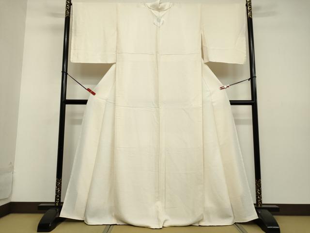 平和屋着物●上質な色無地　霞地紋　象牙色　正絹　逸品　DAAV1343tw