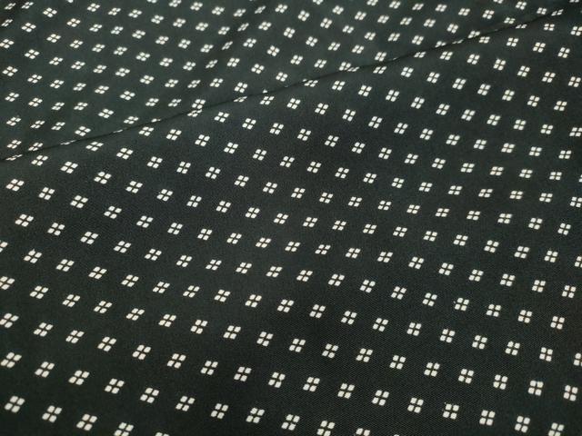 平和屋着物●江戸小紋 菱文 黒地 正絹 逸品 DAAV1345tw