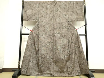 平和屋着物●本場大島紬　割り込み絣　正倉院花文　やまと誂製　正絹　逸品　DAAV1348tw