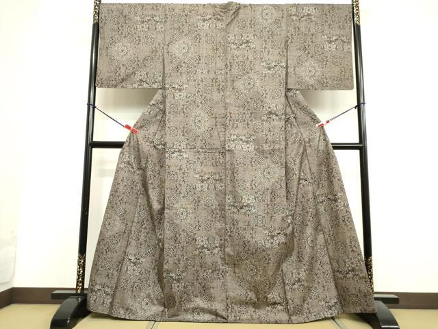 平和屋着物●本場大島紬　割り込み絣　正倉院花文　やまと誂製　正絹　逸品　DAAV1348tw