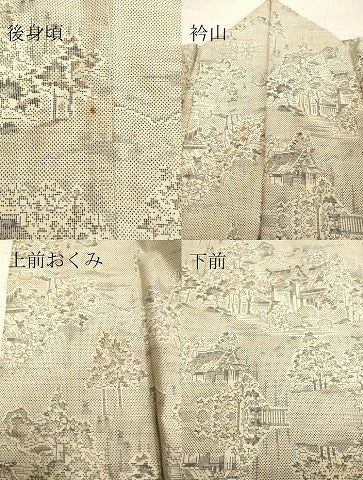 平和屋着物●都喜ヱ門 本場大島紬 白大島 7マルキ 総絣 風景文 正絹 逸品 DAAV1367tw