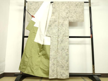 平和屋着物●都喜ヱ門 本場大島紬 白大島 7マルキ 総絣 風景文 正絹 逸品 DAAV1367tw