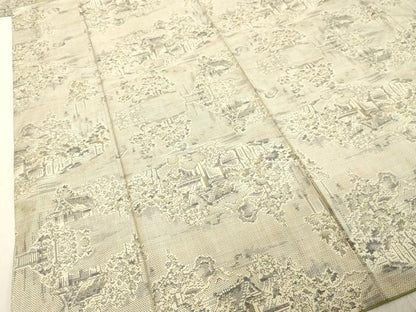 平和屋着物●都喜ヱ門 本場大島紬 白大島 7マルキ 総絣 風景文 正絹 逸品 DAAV1367tw