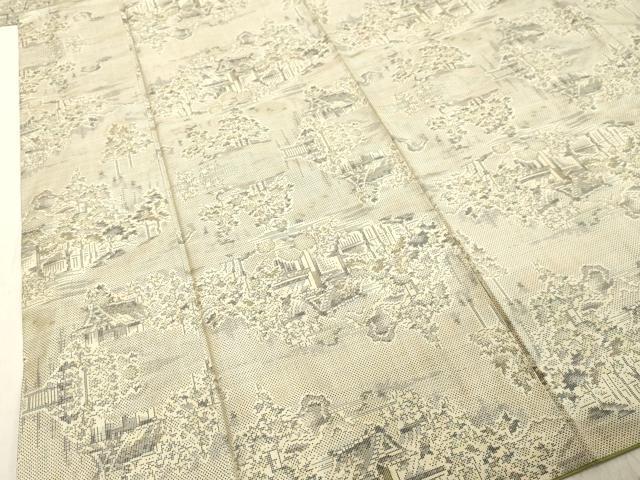 平和屋着物●都喜ヱ門 本場大島紬 白大島 7マルキ 総絣 風景文 正絹 逸品 DAAV1367tw