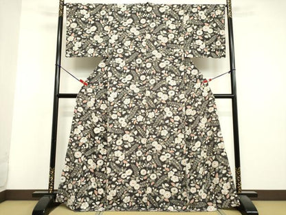 平和屋着物●上質な小紋　紬地　辻が花　正絹　逸品　未使用　DAAV1384tw