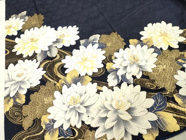 平和屋着物●訪問着　総絞り　流水草花文　金銀彩　やまと誂製　正絹　逸品　DAAV1385tw