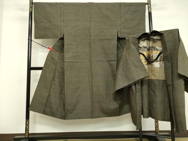 平和屋着物●男性 紬 アンサンブル 100亀甲 総詰め 正絹 逸品 DAAV1396tw