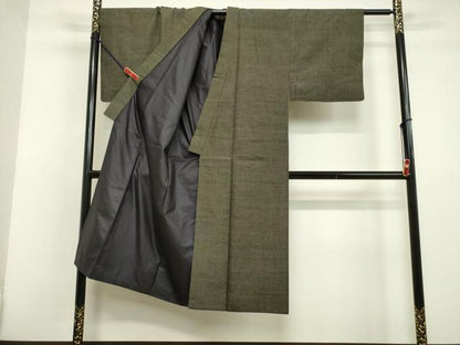 平和屋着物●男性 紬 アンサンブル 100亀甲 総詰め 正絹 逸品 DAAV1396tw