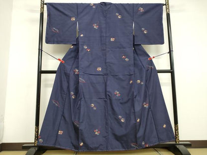 平和屋着物●京の名門・菱屋六右ェ門　紬　鈴　玩具文様　金糸　正絹　逸品　未使用　DAAV1398tw