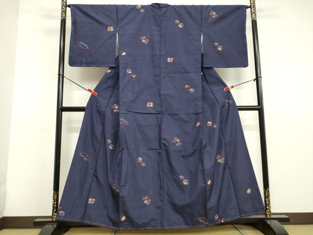 平和屋着物●京の名門・菱屋六右ェ門　紬　鈴　玩具文様　金糸　正絹　逸品　未使用　DAAV1398tw
