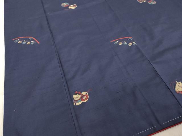 平和屋着物●京の名門・菱屋六右ェ門　紬　鈴　玩具文様　金糸　正絹　逸品　未使用　DAAV1398tw