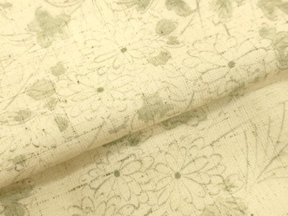 平和屋着物●上質な小紋 紬地 手描き 草花文 正絹 逸品 DAAV1422tw