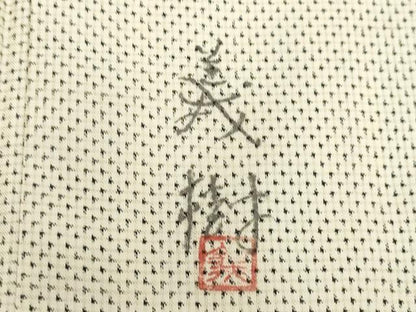 平和屋着物●本場大島紬　白大島　訪問着　作家物　霞文　正絹　逸品　DAAV1423tw