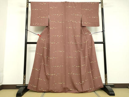 平和屋着物●上質な小紋 草葉文 正絹 逸品 DAAV1425tw