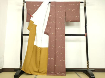 平和屋着物●上質な小紋 草葉文 正絹 逸品 DAAV1425tw