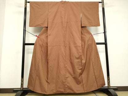 平和屋着物●上質なお召　花唐草文　正絹　逸品　DAAV1455tw