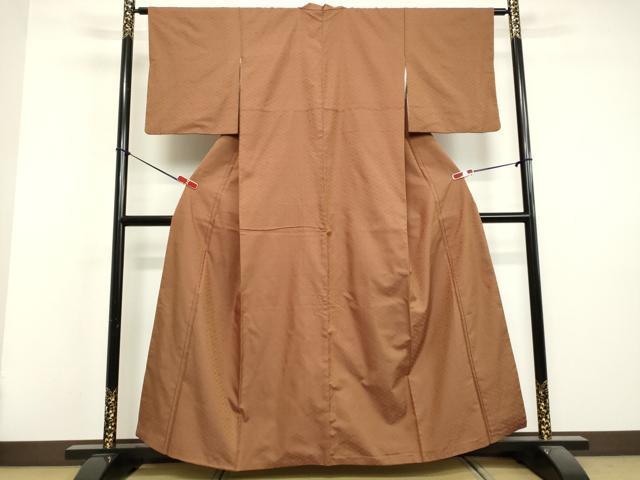 平和屋着物●上質なお召　花唐草文　正絹　逸品　DAAV1455tw