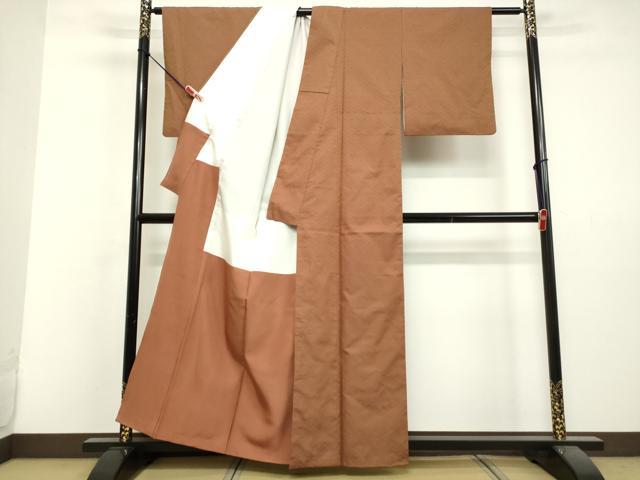 平和屋着物●上質なお召　花唐草文　正絹　逸品　DAAV1455tw