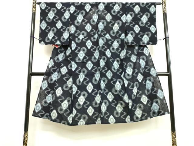 平和屋着物●久留米絣 単衣 抽象文様 綿 逸品 DAAV1491tw