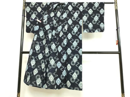 平和屋着物●久留米絣 単衣 抽象文様 綿 逸品 DAAV1491tw