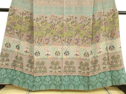 平和屋着物●前田仁仙　仁仙更紗　訪問着　洋花文　正絹　逸品　DAAV1493tw