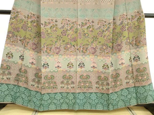 平和屋着物●前田仁仙　仁仙更紗　訪問着　洋花文　正絹　逸品　DAAV1493tw