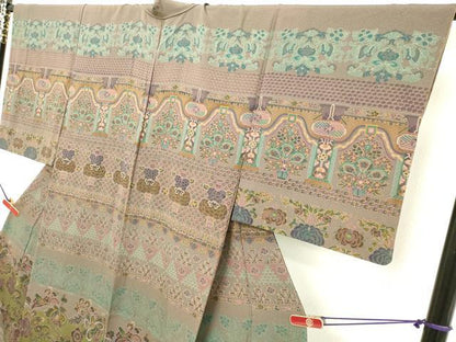 平和屋着物●前田仁仙　仁仙更紗　訪問着　洋花文　正絹　逸品　DAAV1493tw