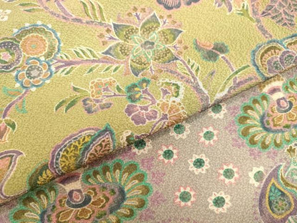 平和屋着物●前田仁仙　仁仙更紗　訪問着　洋花文　正絹　逸品　DAAV1493tw