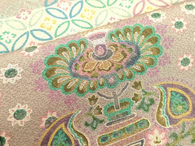 平和屋着物●前田仁仙　仁仙更紗　訪問着　洋花文　正絹　逸品　DAAV1493tw
