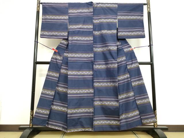 平和屋着物●本場大島紬 横段花文 正絹 逸品 DAAV1496tw