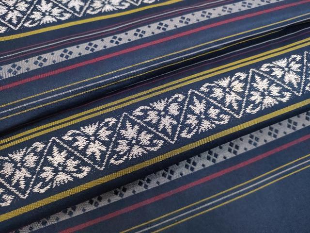 平和屋着物●本場大島紬 横段花文 正絹 逸品 DAAV1496tw