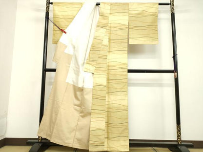 平和屋着物●上質な紬 抽象文様 正絹 逸品 DAAV1499tw