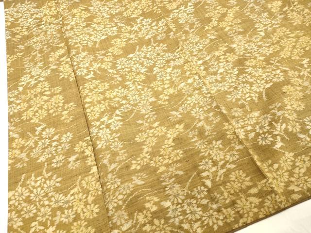 平和屋着物●上質な紬 草花文 正絹 逸品 DAAV1502tw