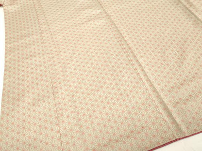平和屋着物●上質なお召　麻の葉文様　正絹　逸品　DAAV1504tw
