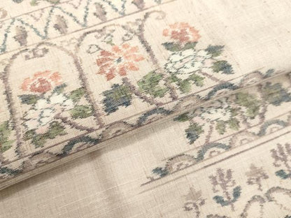 平和屋着物●上質な紬 花唐草文 正絹 逸品 未使用 DAAV1506tw