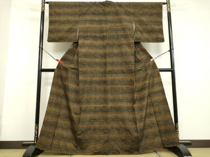 平和屋着物●上質な紬 抽象文様 松坂屋扱い 正絹 逸品 DAAV1510tw
