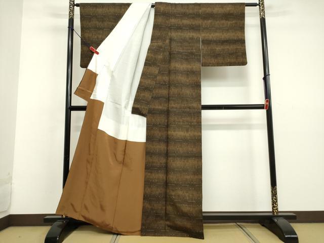 平和屋着物●上質な紬 抽象文様 松坂屋扱い 正絹 逸品 DAAV1510tw