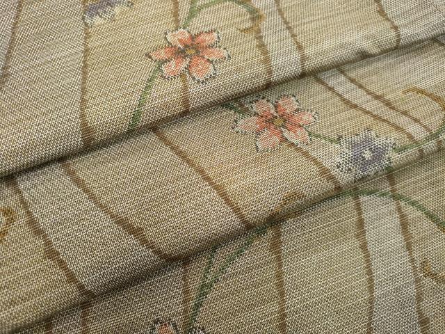 平和屋着物●本場大島紬 花唐草文 正絹 逸品 DAAV1512tw