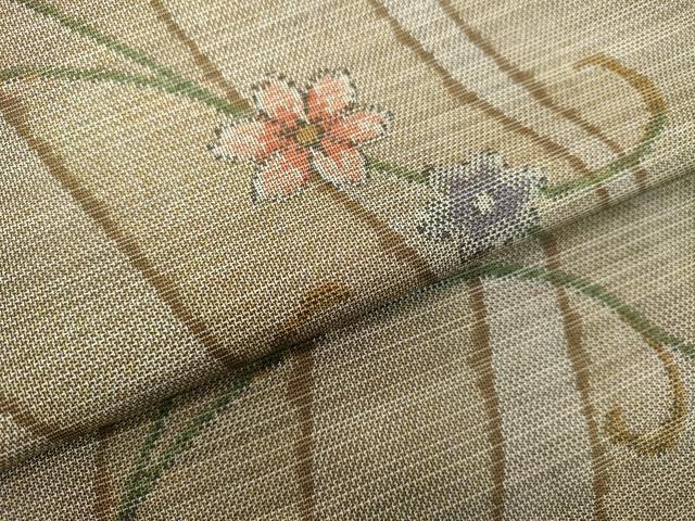平和屋着物●本場大島紬 花唐草文 正絹 逸品 DAAV1512tw