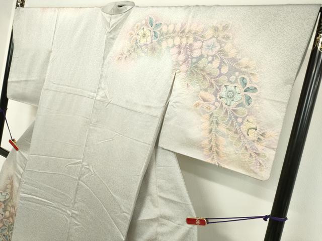 平和屋着物●越後十日町の一流染匠　桐屋・翠山工房　訪問着　絞り　辻が花　暈し染め　金通し地　正絹　逸品　DAAV1518tw