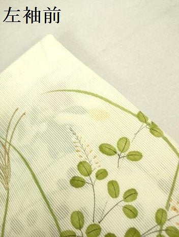 平和屋着物＊夏物　小紋　絽　草花　金彩　正絹　逸品　DAAV1586op