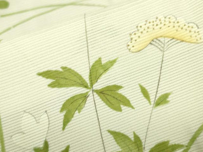 平和屋着物＊夏物　小紋　絽　草花　金彩　正絹　逸品　DAAV1586op
