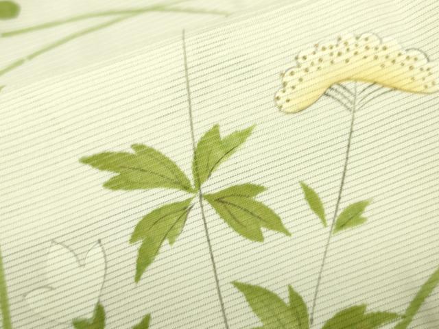 平和屋着物＊夏物　小紋　絽　草花　金彩　正絹　逸品　DAAV1586op