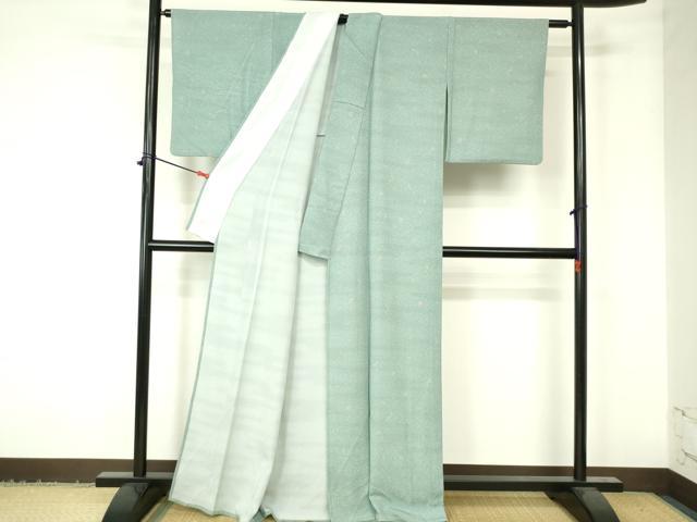 平和屋着物▽小紋 単衣 舞花文 洗える着物 DAAV1596op