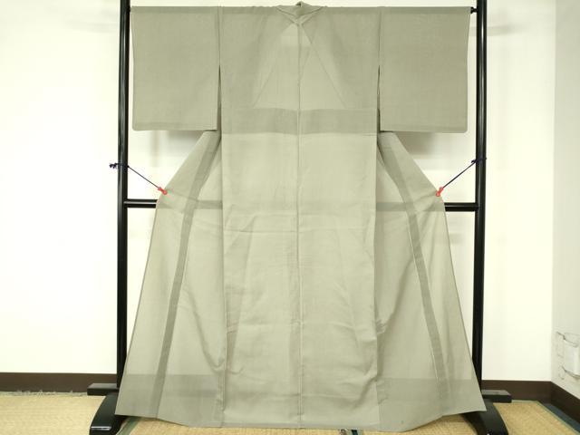 平和屋着物＊夏物 紗紬 山葵色 正絹 逸品 DAAV1627op
