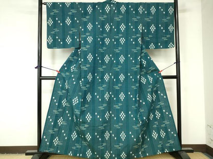 平和屋着物▽綿琉球 単衣 琉球絣 綿 逸品 DAAV1664op