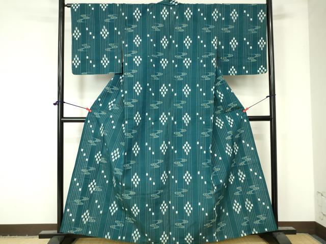 平和屋着物▽綿琉球 単衣 琉球絣 綿 逸品 DAAV1664op
