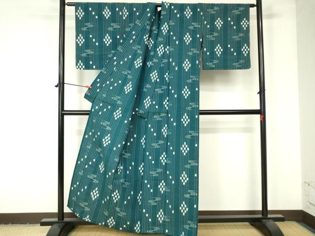 平和屋着物▽綿琉球 単衣 琉球絣 綿 逸品 DAAV1664op